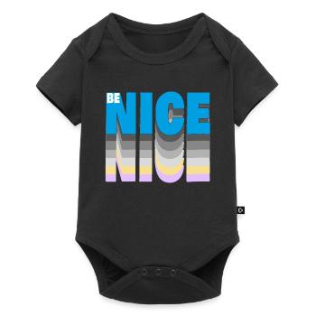 Be nice - Baby Premium Kurzarmbody - Schwarz - Vorne
