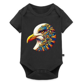 Möwe mit Mandalas verziert - Baby Premium Kurzarmbody - Schwarz - Vorne