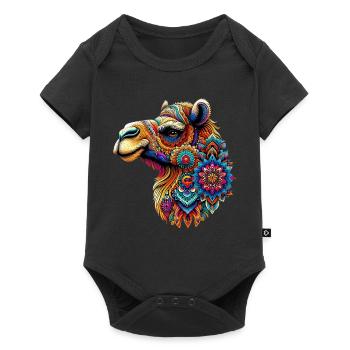 Chameau décoré de Mandalas - Body à manches courtes Premium Bébé - noir - Devant