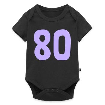 80. 80 JAHRE. 80-JÄHRIGES JUBILÄUM. 80. GEBURTSTAG. - Baby Premium Kurzarmbody - Schwarz - Vorne