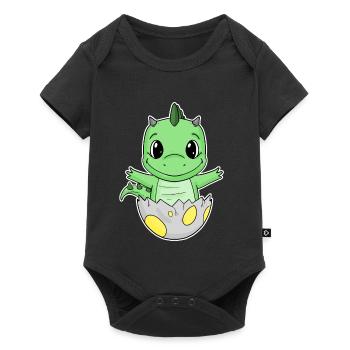 Dinosaure oeuf Dino bébé Motif - Body à manches courtes Premium Bébé - noir - Devant