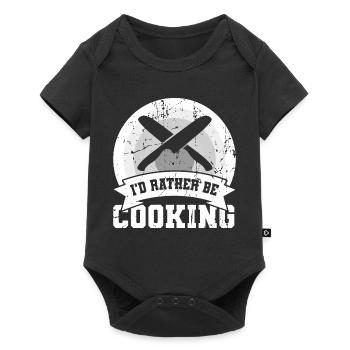 I'd rather cook - Baby Premium short-sleeve bodysuit - black - Front