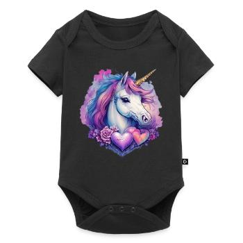Unicorn Head - Baby Premium short-sleeve bodysuit - black - Front