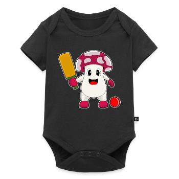 Mushroom Cricket Cricket Bat - Baby Premium short-sleeve bodysuit - black - Front