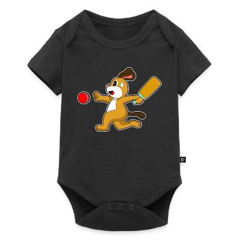Chien Cricket Cricket Batte - Body à manches courtes Premium Bébé - noir - Devant