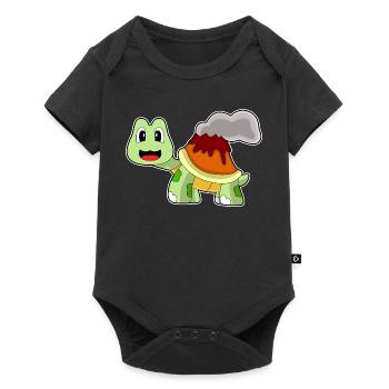 Volcan de la tortue - Body à manches courtes Premium Bébé - noir - Devant