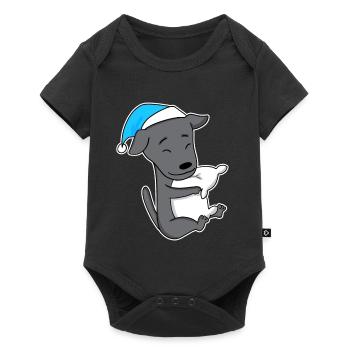 Italienisches Windspiel Schlafen Müdigkeit Hund - Baby Premium Kurzarmbody - Schwarz - Vorne