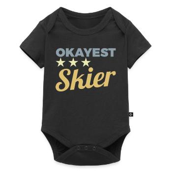 Average skier - Baby Premium short-sleeve bodysuit - black - Front