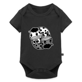 Vache de signe Yin Yang - Body à manches courtes Premium Bébé - noir - Devant