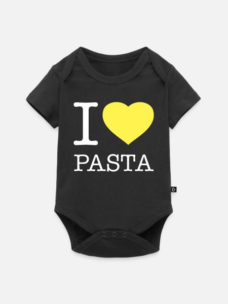 I LOVE PASTA - Baby Premium Kurzarmbody - Schwarz