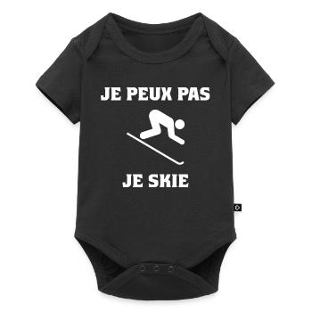 I CAN'T. SKI. SKI. RACKET. SNOW. SNOWBOARDING - Baby Premium short-sleeve bodysuit - black - Front