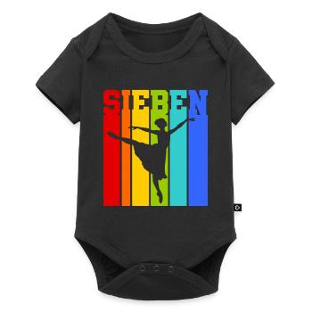 Sieben Jahre alt - Alter - Geburtstag - Kind - Baby Premium Kurzarmbody - Schwarz - Vorne