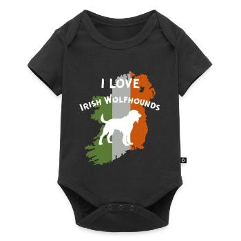 Aperçu du lévrier irlandais avec motivation du drapeau - Body à manches courtes Premium Bébé - noir - Devant
