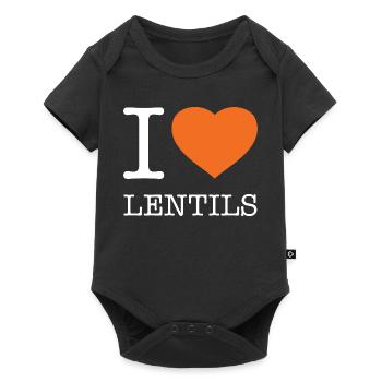 I LOVE LENTILS Linsen - Baby Premium short-sleeve bodysuit - black - Front
