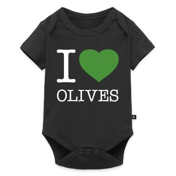 I LOVE OLIVES Oliven - Baby Premium Kurzarmbody - Schwarz - Vorne