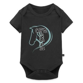 Pferdekopf mit Spruch Gemeinsam - Baby Premium Kurzarmbody - Schwarz - Vorne