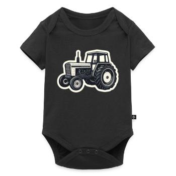 Traktor Linienzeichnung Vintage - Baby Premium Kurzarmbody - Schwarz - Vorne