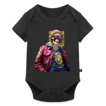 Skull With Pop Art - Baby Premium short-sleeve bodysuit - black - Front