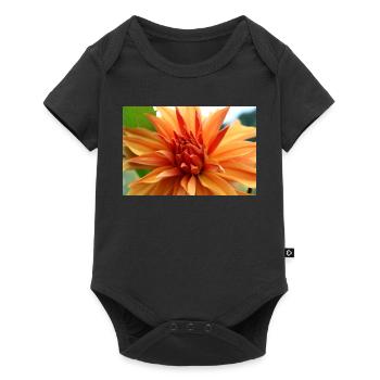 Dahlia Orange Salmon Blossom ,Flower - Baby Premium short-sleeve bodysuit - black - Front