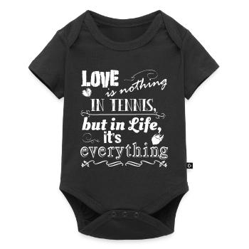 L’amour n’est rien dans le tennis, mignon design blanc couleur - Body à manches courtes Premium Bébé - noir - Devant