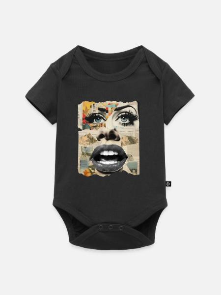 Fotocollage - Baby Premium Kurzarmbody - Schwarz