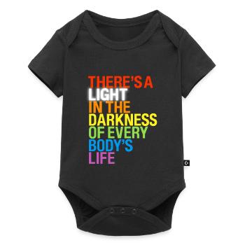 Il y a une lumière / Es gibt ein Licht à Dunkeln - Body à manches courtes Premium Bébé - noir - Devant