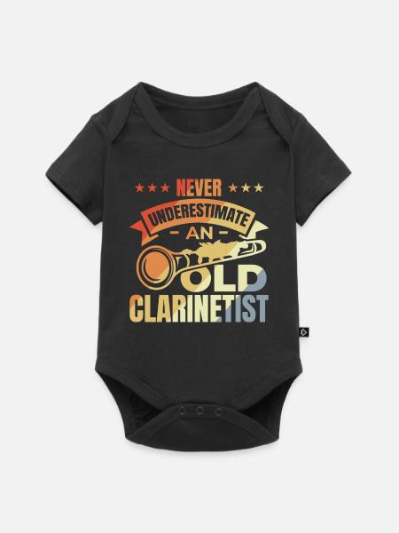 Unterschätze nie alte Klarinettisten - Baby Premium Kurzarmbody - Schwarz