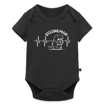 Strongman Heartbeat Pulse Dino Illustration icône - Body à manches courtes Premium Bébé - noir - Devant
