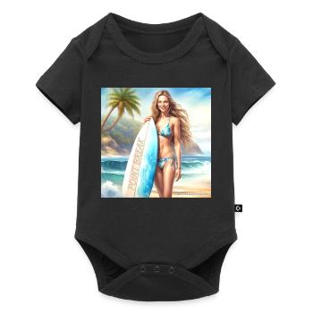 Girl Action Surf 2 - Baby Premium short-sleeve bodysuit - black - Front