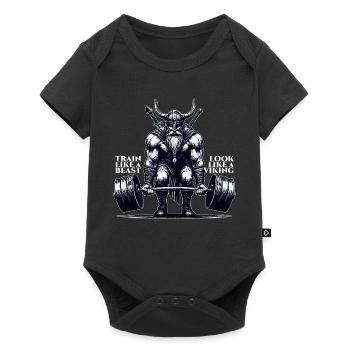 Cadeau de soulevé de terre Viking - Body à manches courtes Premium Bébé - noir - Devant