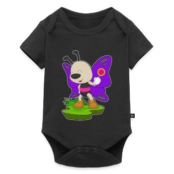 Schmetterling Lutscher - Baby Premium Kurzarmbody - Schwarz - Vorne