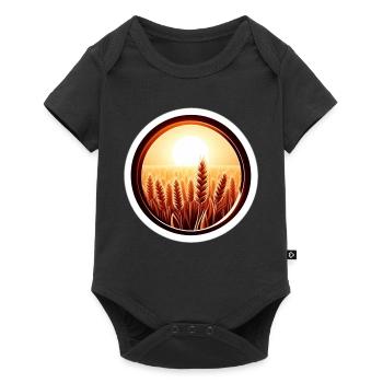Goldenes Feld - Baby Premium Kurzarmbody - Schwarz - Vorne