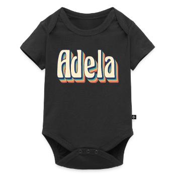 Adela T-Shirt Retro Vintage T-Shirt Geschenkidee - Baby Premium Kurzarmbody - Schwarz - Vorne
