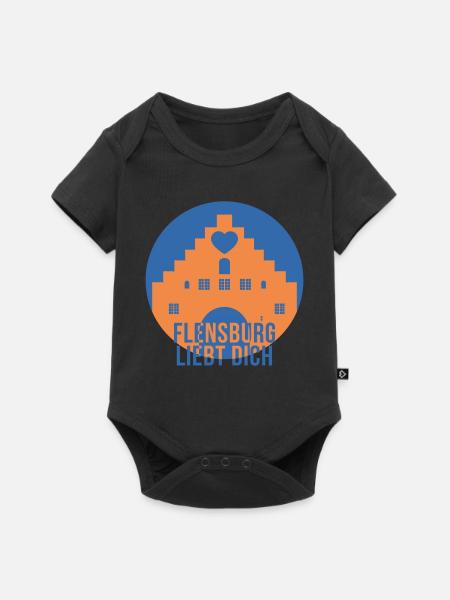 Flensburg liebt dich - Baby Premium Kurzarmbody - Schwarz