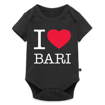 I LOVE BARI - Baby Premium Kurzarmbody - Schwarz - Vorne