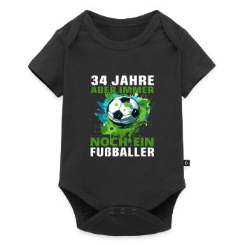 Fußballspieler Fußballer 34 Geburtstag Spruch - Baby Premium Kurzarmbody - Schwarz - Vorne