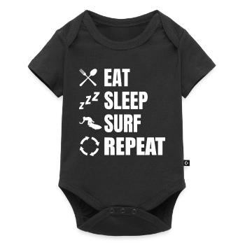 Manger, dormir, surfer, répéter - Body à manches courtes Premium Bébé - noir - Devant