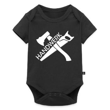 Handwerk Symbol Logo Axt Säge Werkzeuge Firma Team - Baby Premium Kurzarmbody - Schwarz - Vorne