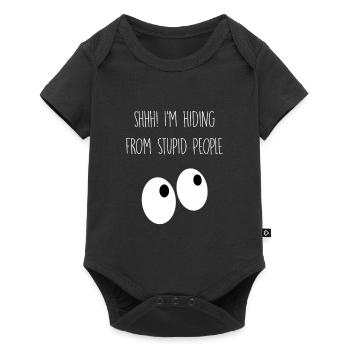 I'm hiding from stupid people - Baby Premium short-sleeve bodysuit - black - Front