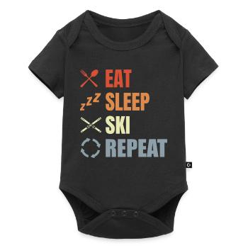 Manger Dormir Ski Répéter - Body à manches courtes Premium Bébé - noir - Devant