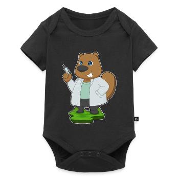 Beaver Doctor Nursing Routine - Baby Premium short-sleeve bodysuit - black - Front