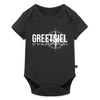Koordinaten Greetsiel - Baby Premium Kurzarmbody - Schwarz - Vorne