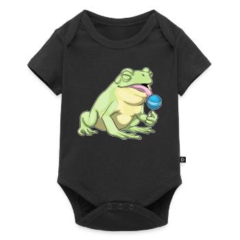 Sucette grenouille - Body à manches courtes Premium Bébé - noir - Devant