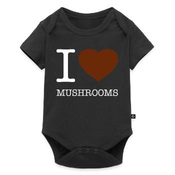 I LOVE MUSHROOMS - Baby Premium short-sleeve bodysuit - black - Front
