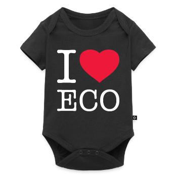 I LOVE ECO - Baby Premium short-sleeve bodysuit - black - Front