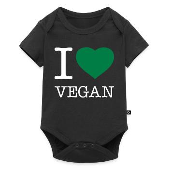 J’ADORE LE VÉGANISME - Body à manches courtes Premium Bébé - noir - Devant