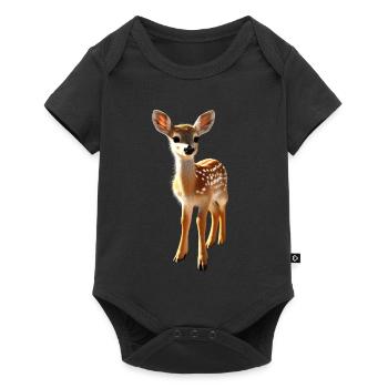 Chevreuil fauve Costume Chevreuil Cerf mignon Cerf faon - Body à manches courtes Premium Bébé - noir - Devant