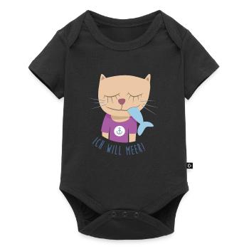 Katze Meer Urlaub Kinder Kinderzimmer Nordsee Cat - Baby Premium Kurzarmbody - Schwarz - Vorne