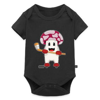Mushroom Ice Hockey Ice Hockey Stick - Baby Premium short-sleeve bodysuit - black - Front