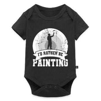 I'd rather paint - Baby Premium short-sleeve bodysuit - black - Front
